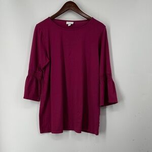 J. Jill Rich Berry Long Sleeve Top